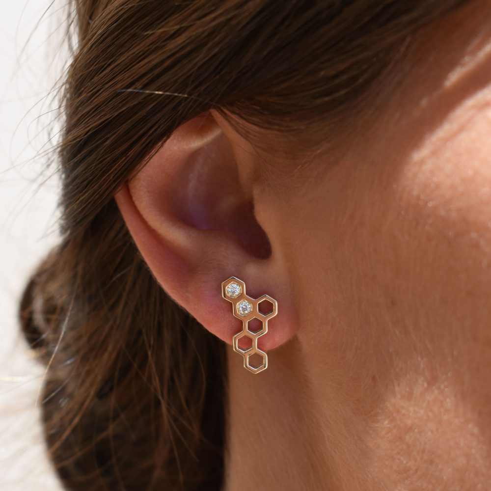 Honeycombs Honeycombs Wing Earrings