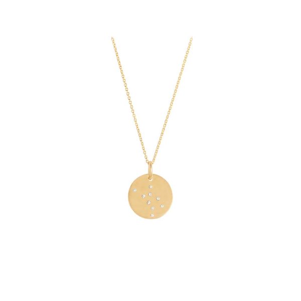 wolf constellation white diamonds gold necklace lucky charm