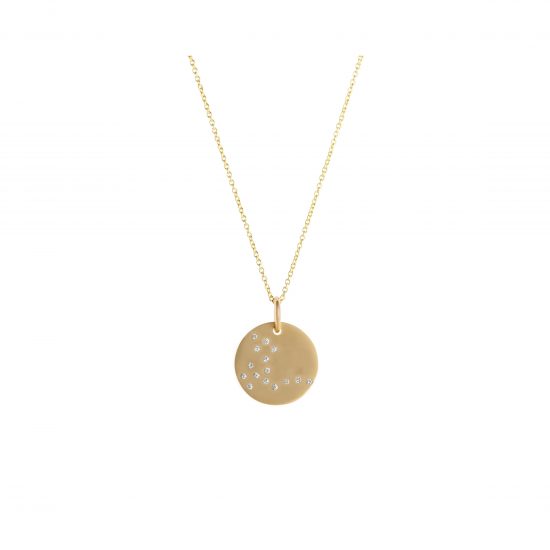 dragon constellation white diamonds gold necklace lucky charm