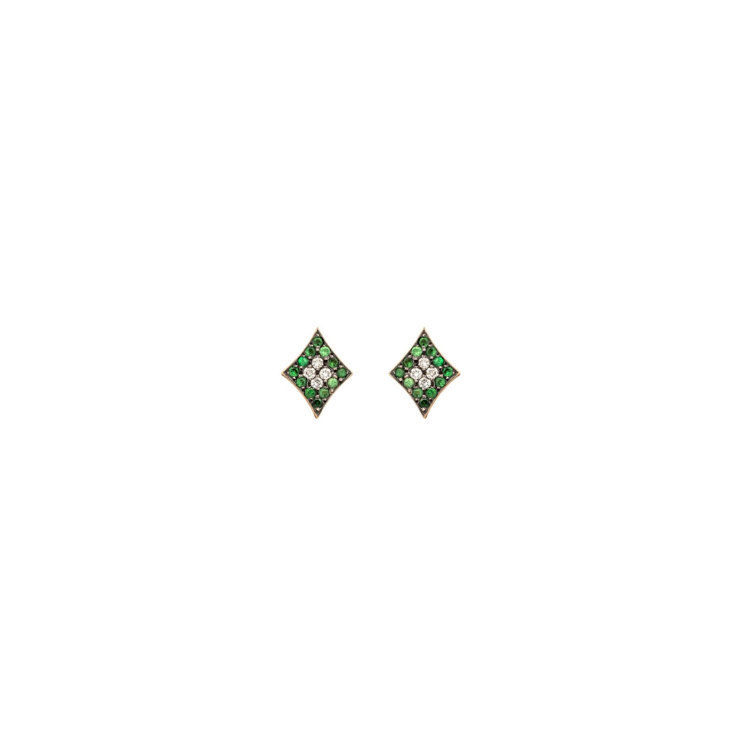 Curves & Edges Rhombi Earrings (Green)