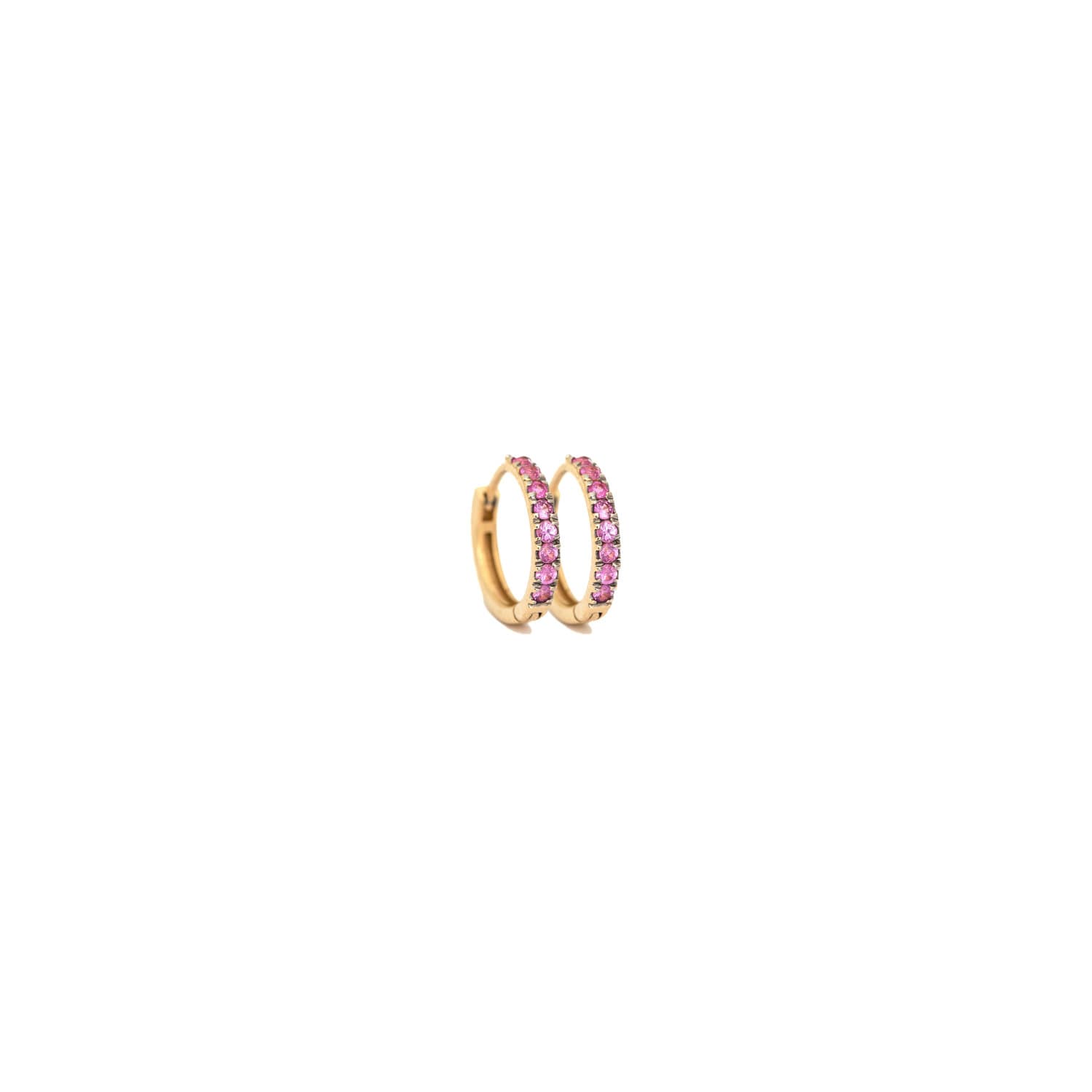Curves & Edges Small Hoops (Pink Sapphires)