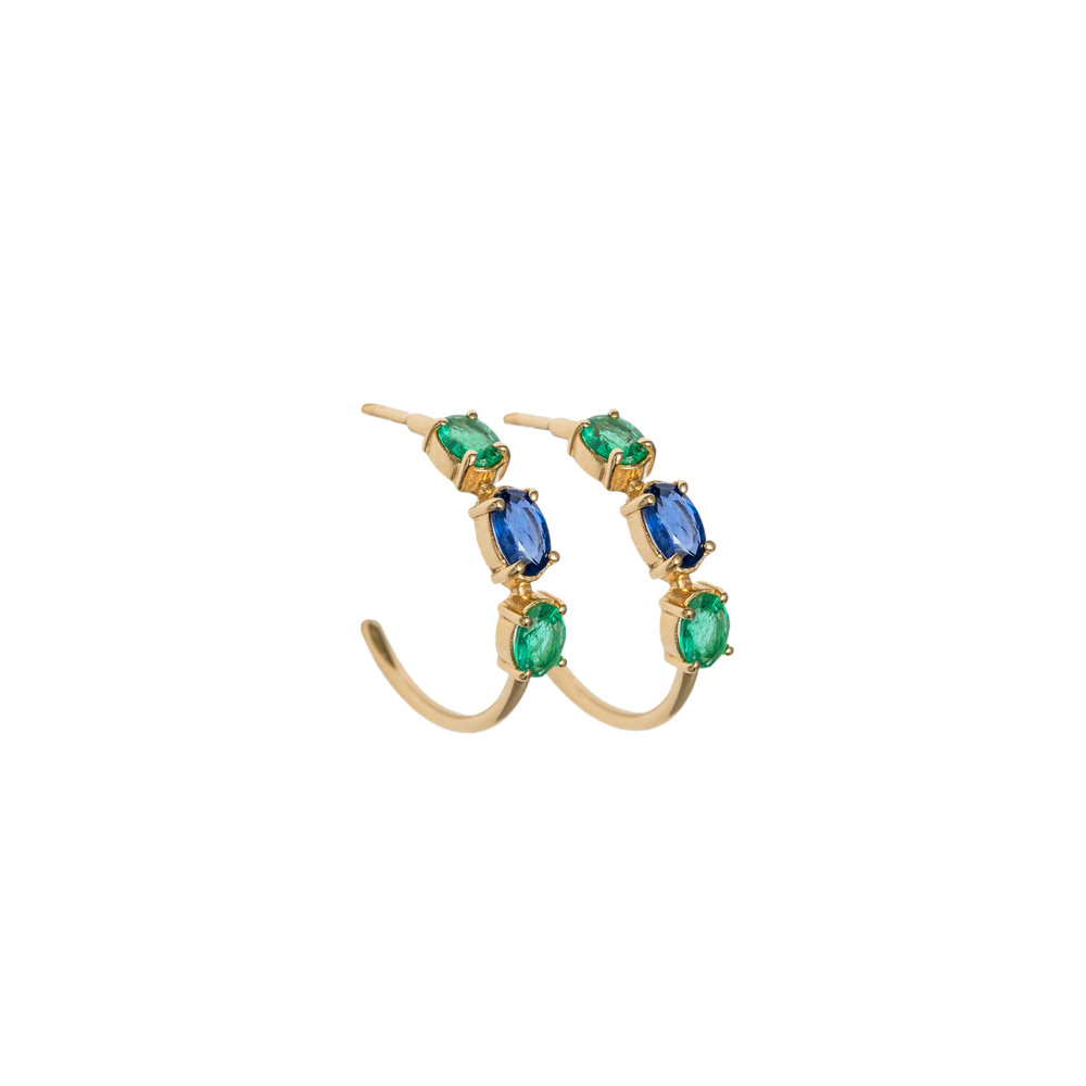 Curves & Edges Rhombi Earrings (Green)