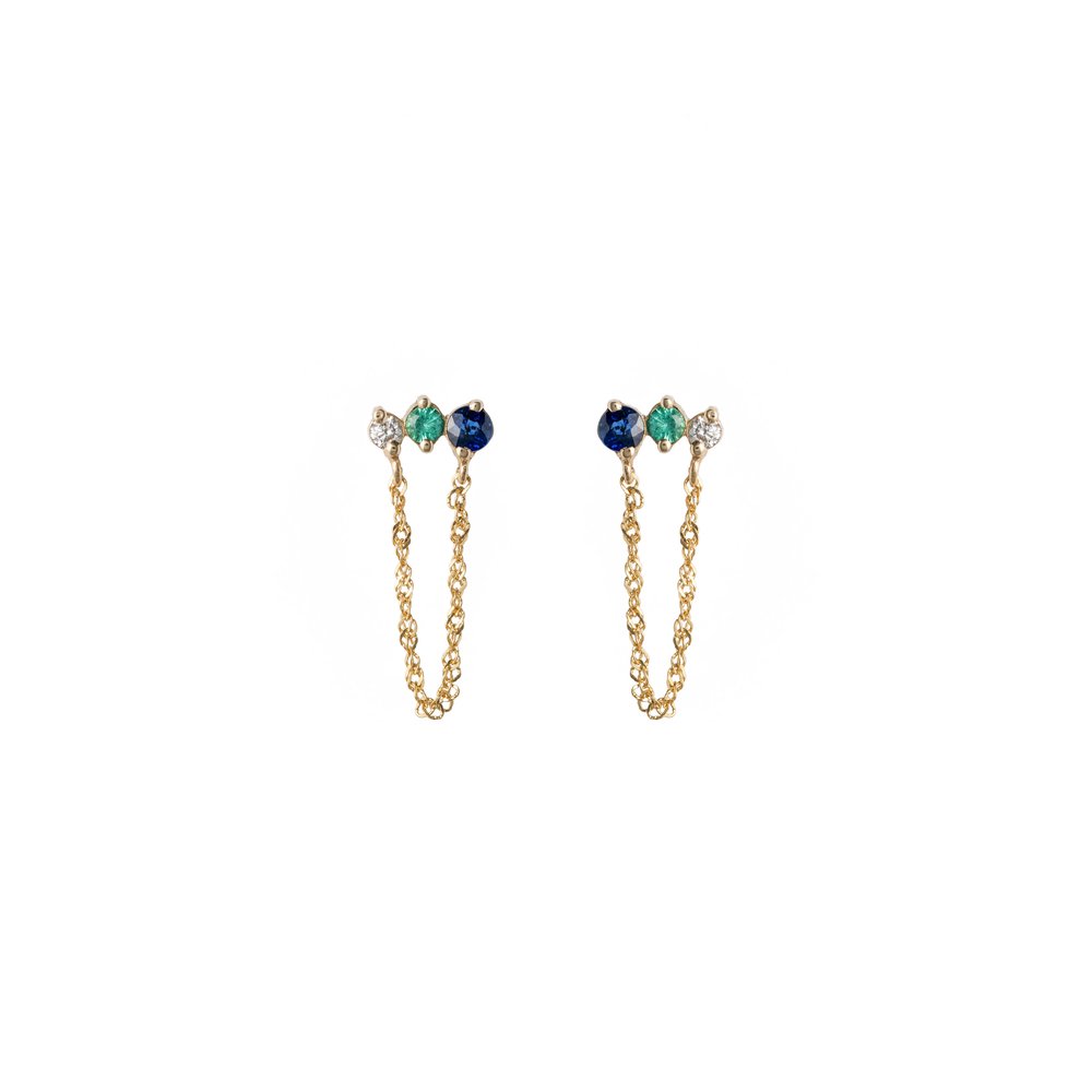 Echo Echo Alessia Earrings with Enamel (Blue)