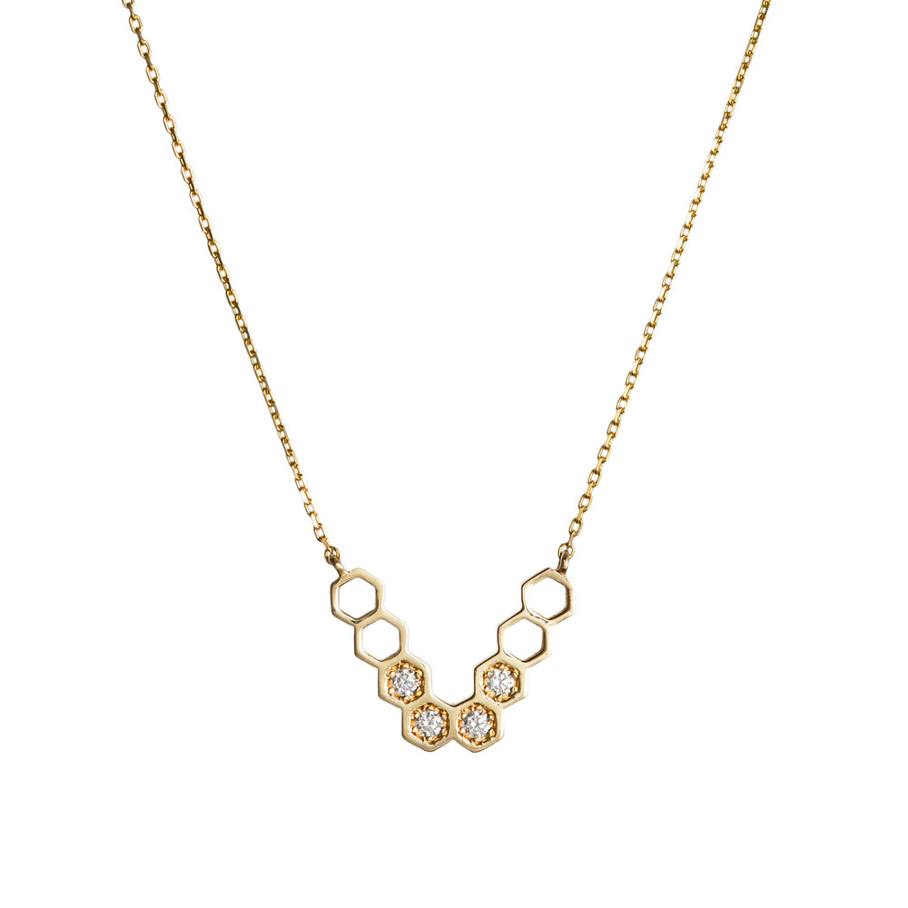 Honeycombs ”V” Necklace