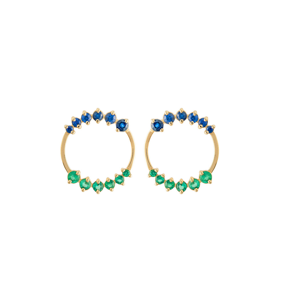 Curves & Edges Rhombi Earrings (Green)