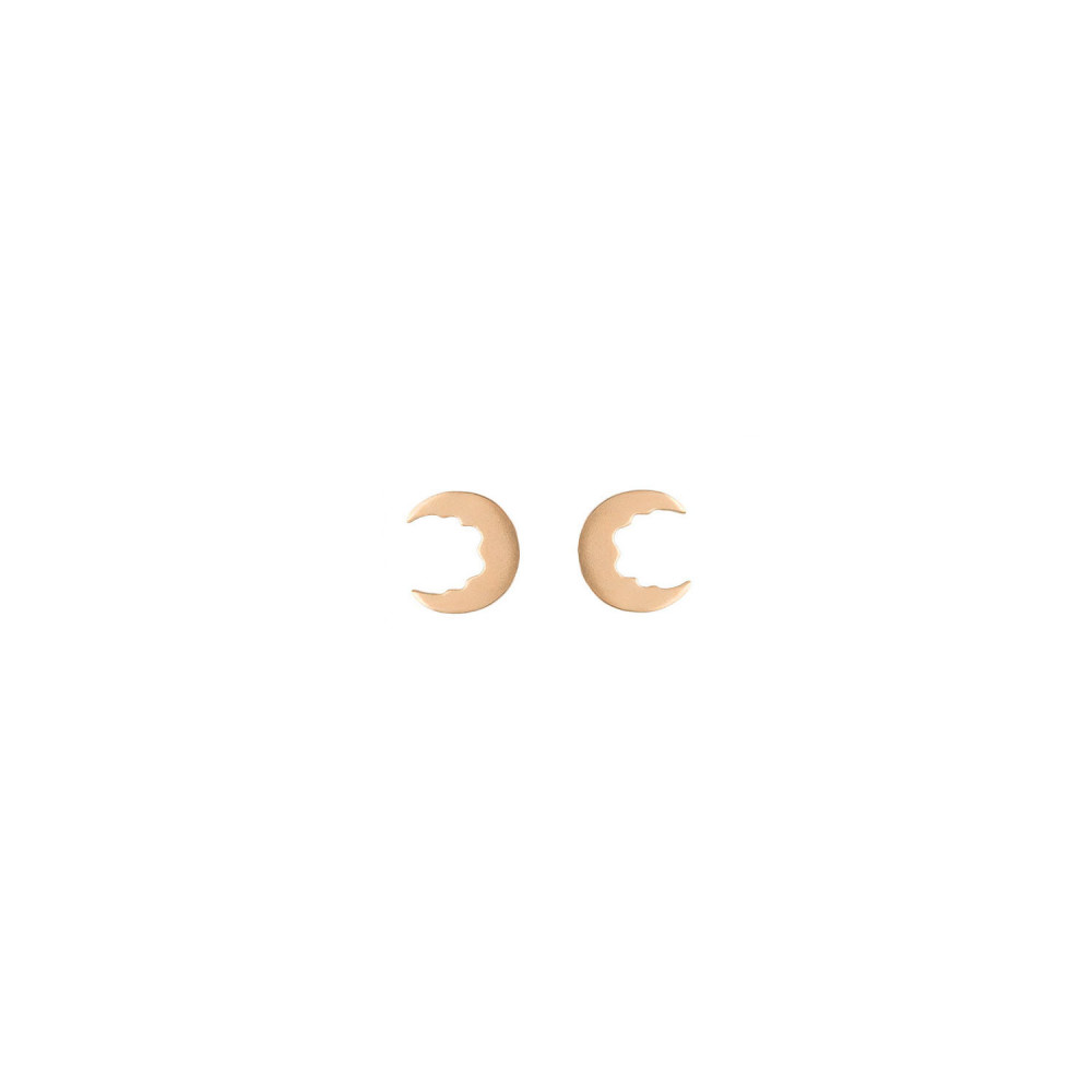 broken moon earrings studs gold