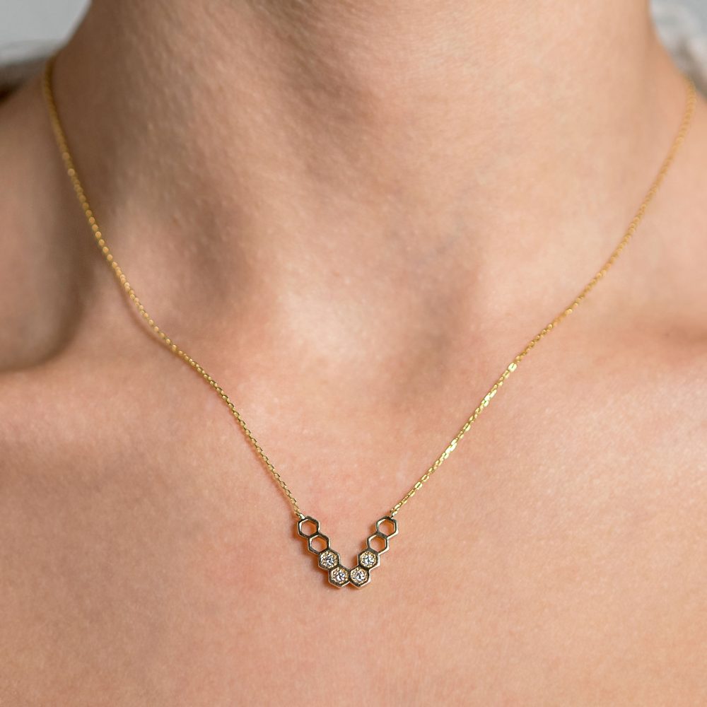 Honeycombs ”V” Necklace