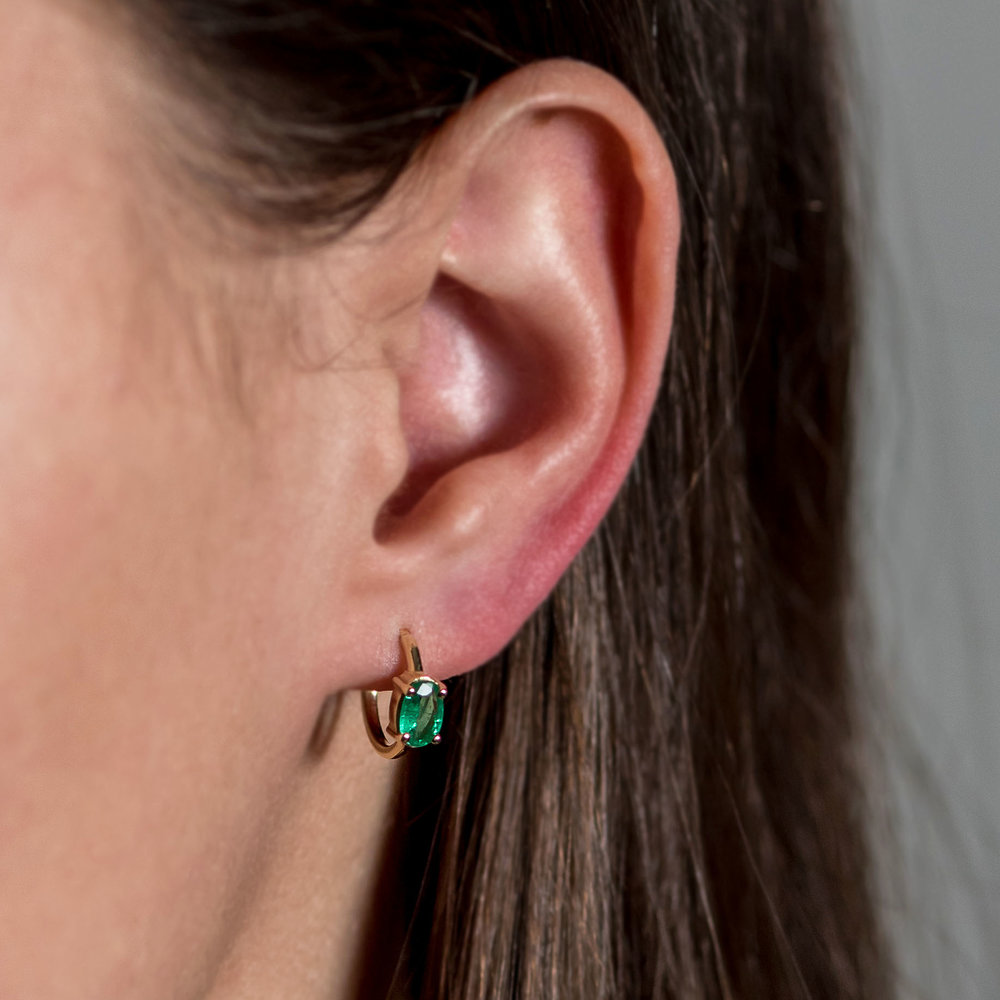 Astrum Chloe Small Hoops (Emeralds)