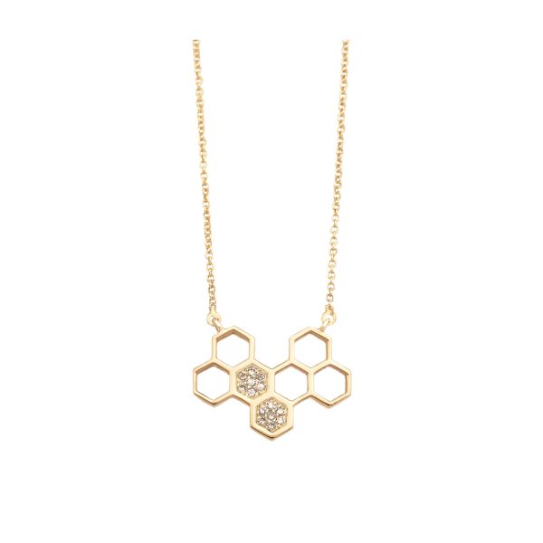 eve necklace gold white diamonds alveare jewelry
