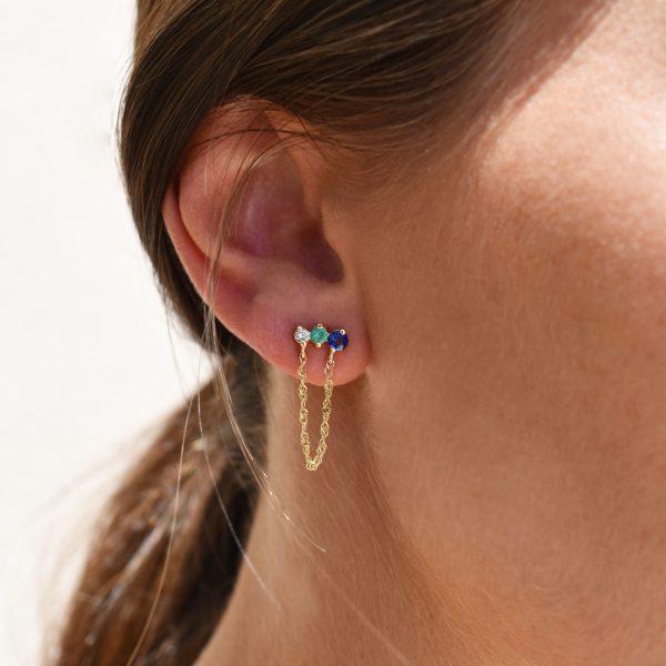 rigel earrings gold white diamonds emeralds sapphires