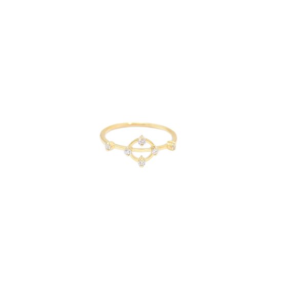 cybele ring gold white diamonds alveare jewelry