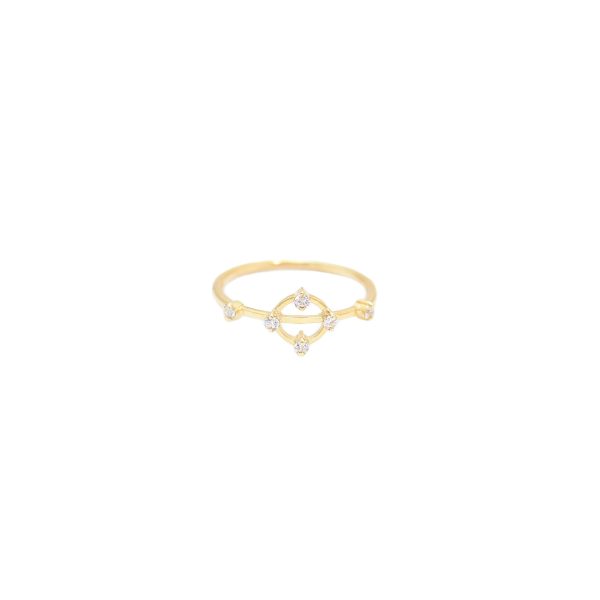 cybele ring gold white diamonds alveare jewelry