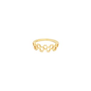honeycombs apis ring gold alveare jewlery