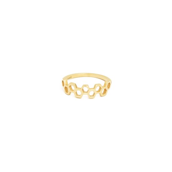 honeycombs apis ring gold alveare jewlery