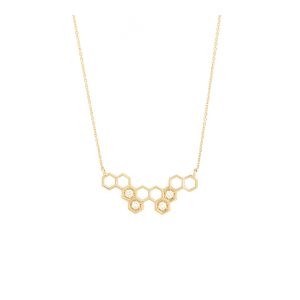 nectar necklace honeycombs white diamonds gold alveare jewelry