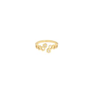 nectar ring honeycombs gold white diamonds alveare jewelry