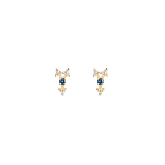 ianthe earrings gold white diamonds sapphires alveare jewelry