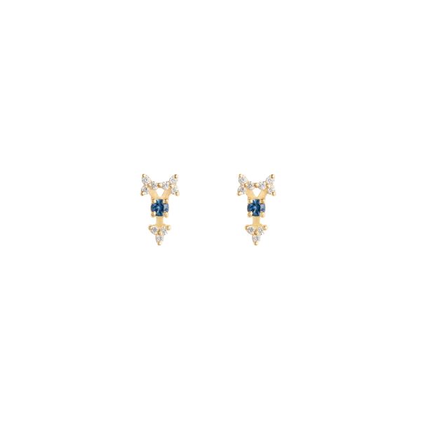 ianthe earrings gold white diamonds sapphires alveare jewelry