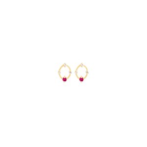 Maya earrings pink sapphires white diamonds gold alveare jewlery