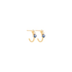 cora small hoops white diamonds sapphires gold alveare jewlery