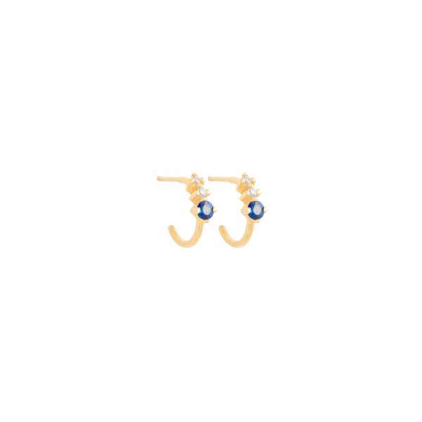 cora small hoops white diamonds sapphires gold alveare jewlery