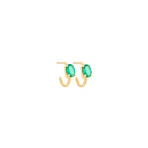 chloe small hoops emeralds gold alveare jewlery
