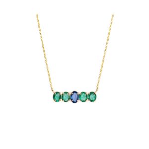 linea necklace sapphires emeralds gold alveare jewelry