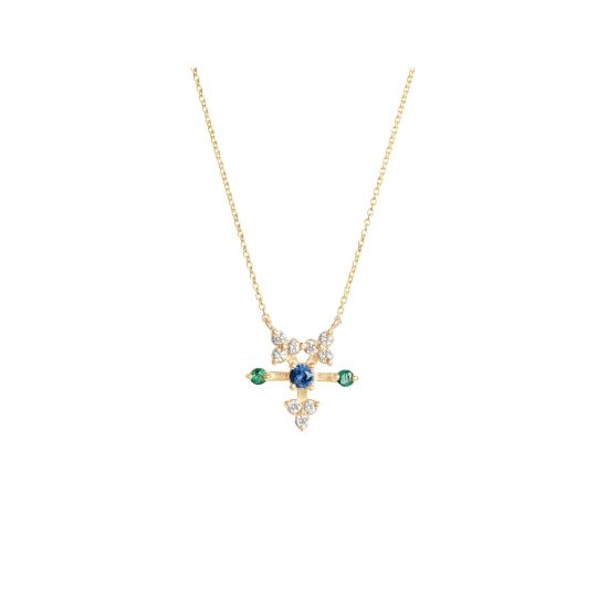 ianthe necklace gold white diamonds sapphires alveare jewelry