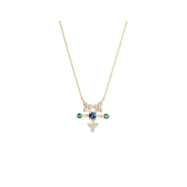 ianthe necklace gold white diamonds sapphires alveare jewelry