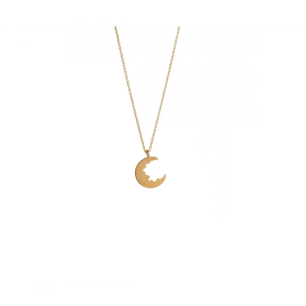 broken moon necklace gold