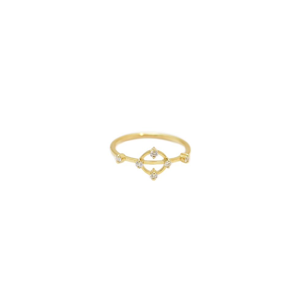 cybele ring gold white diamonds