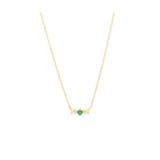 gaia necklace emeralds white diamonds gold alverare jewelry
