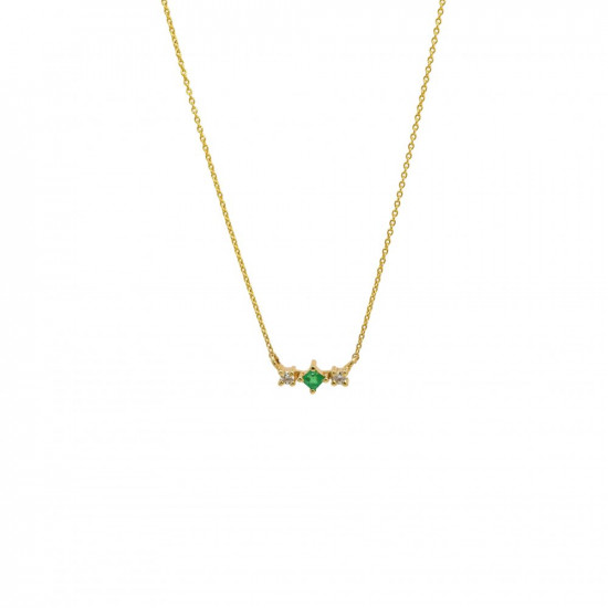 gaia necklace emeralds white diamonds gold