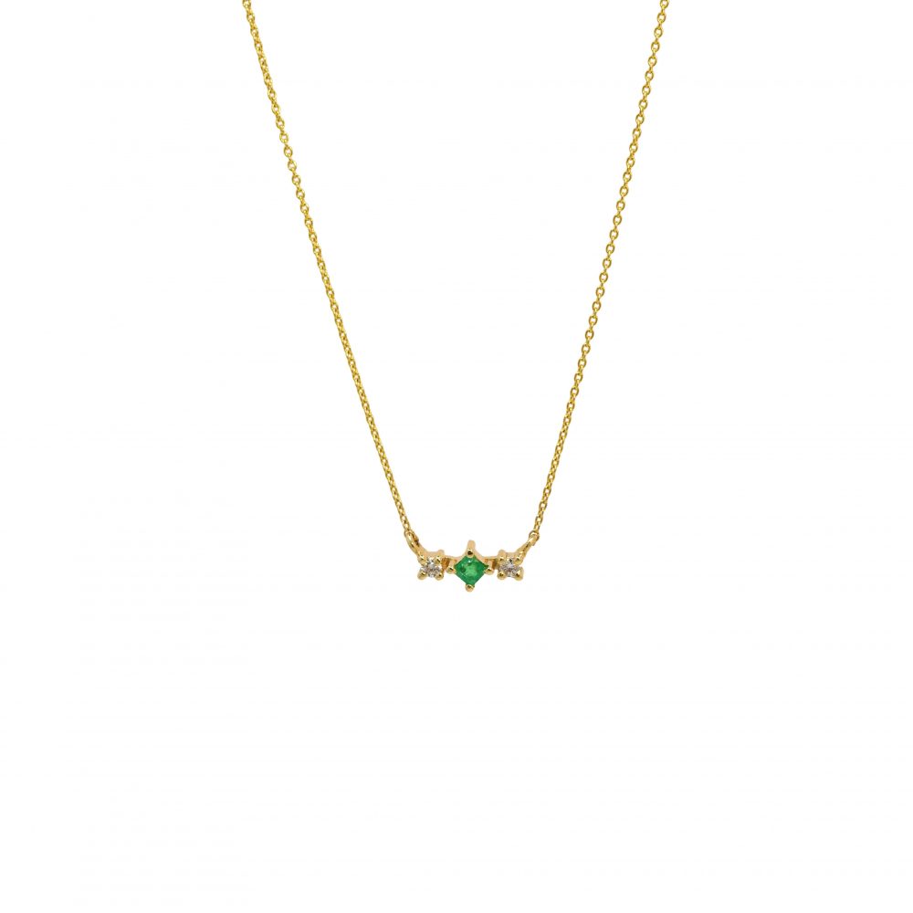 gaia necklace emeralds white diamonds gold