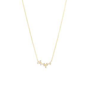 leora necklace gold white diamonds