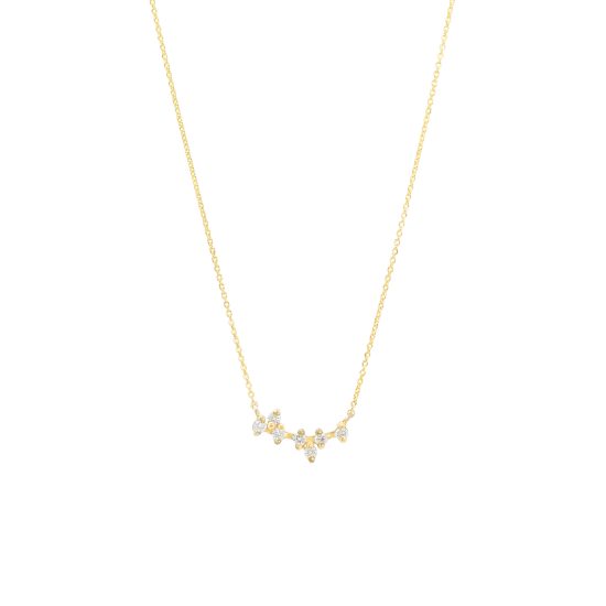 leora necklace gold white diamonds