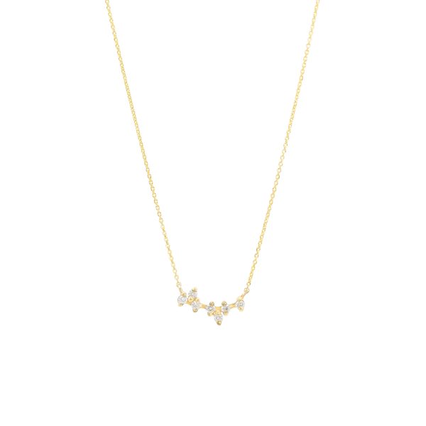 leora necklace gold white diamonds