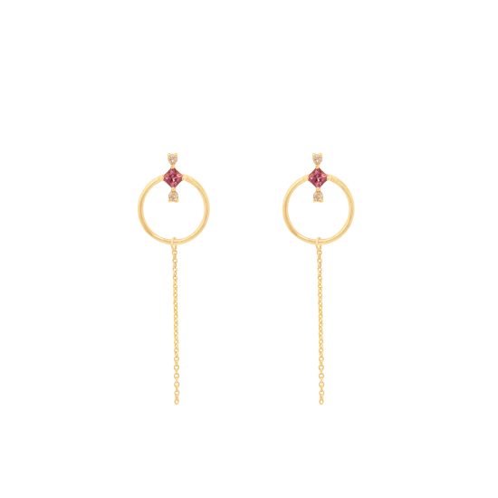 amira earrings pink tourmalines diamonds gold alveare jewlery