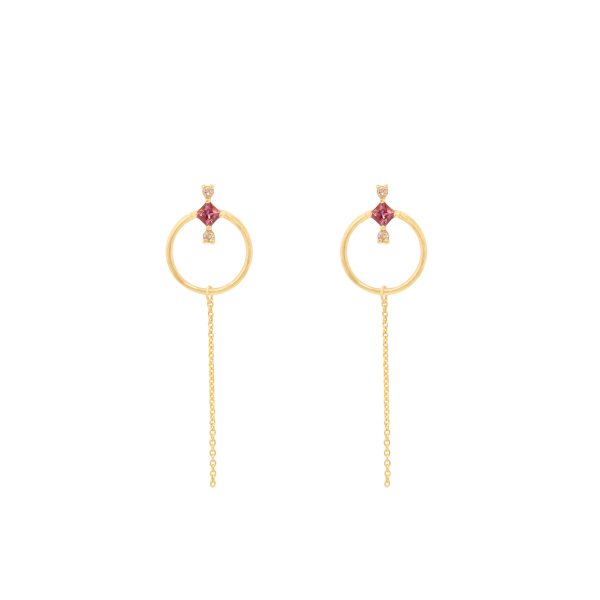 amira earrings pink tourmalines diamonds gold alveare jewlery