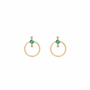 amira earrings diamonds emeralds gold