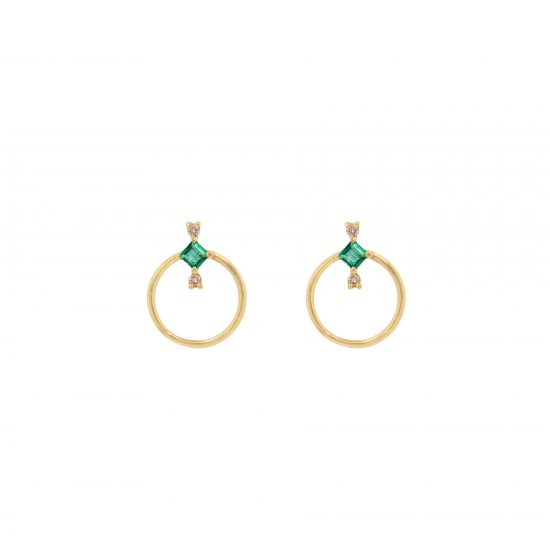 amira earrings diamonds emeralds gold