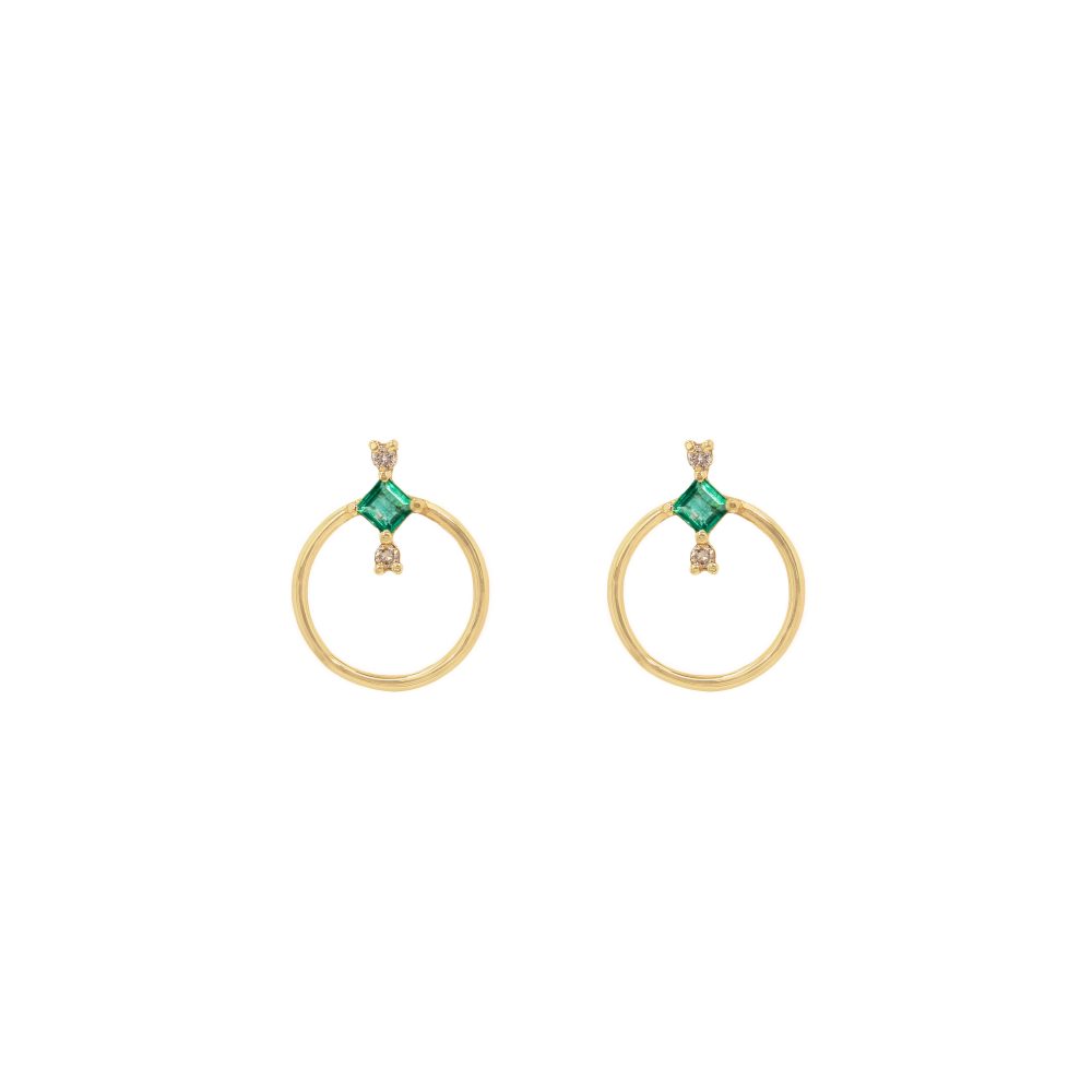 amira earrings diamonds emeralds gold