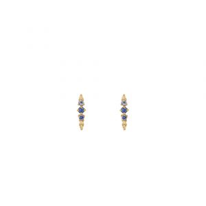 needle earrings gold sapphires diamonds