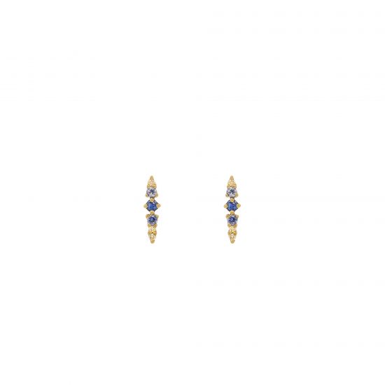 needle earrings gold sapphires diamonds