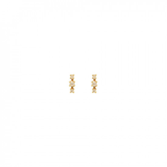 orion earrings gold white diamonds studs