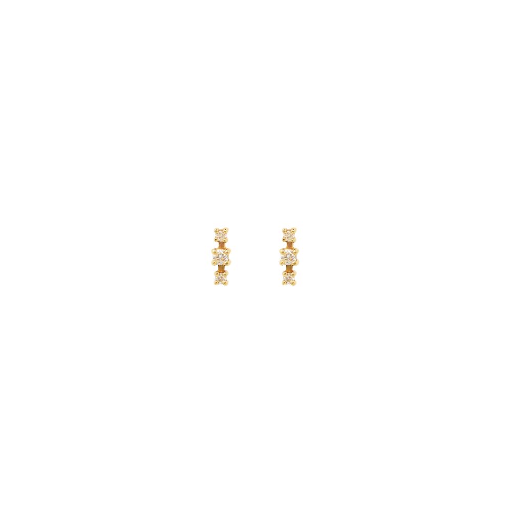 orion earrings gold white diamonds studs