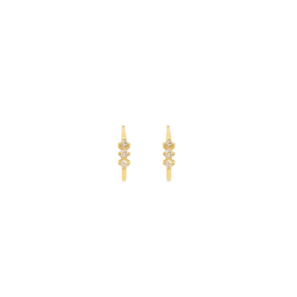 cera hoops white diamonds gold earrings