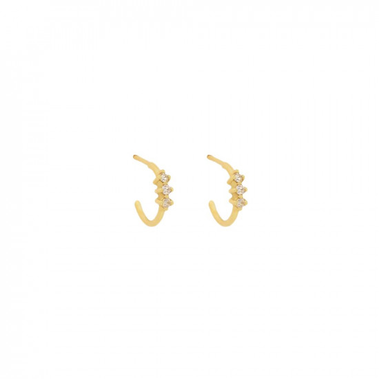 cera hoops white diamonds gold earrings