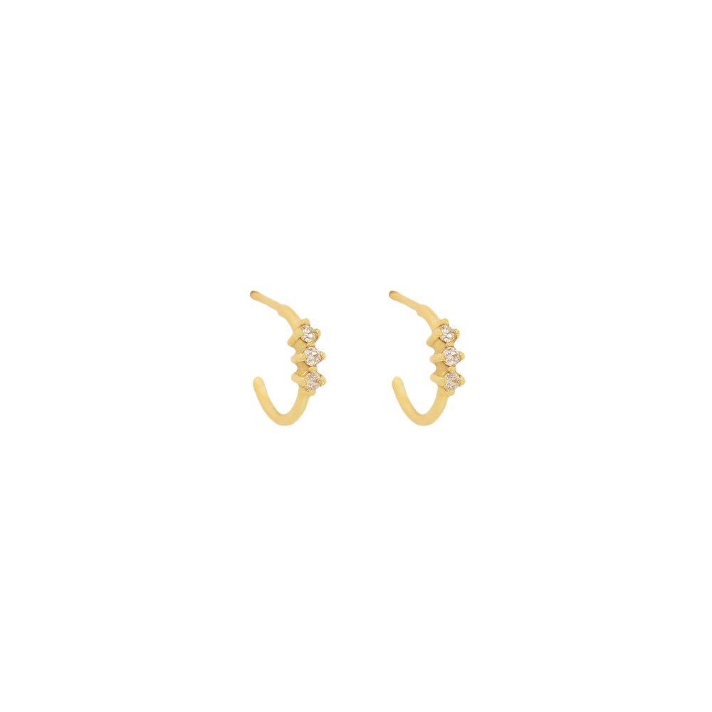 cera hoops white diamonds gold earrings