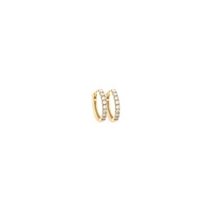juno small hoops white diamonds gold earrings alveare jewelery